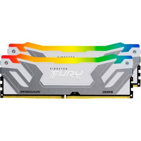 Модуль памяти для компьютера DDR5 48GB (2x24GB) 8400 MHz Renegade RGB White/Silver Kingston Fury (ex.HyperX) (KF584CU40RWAK2-48) - Нулевой остаток (Feed)  - Нулевой остаток (Feed) 