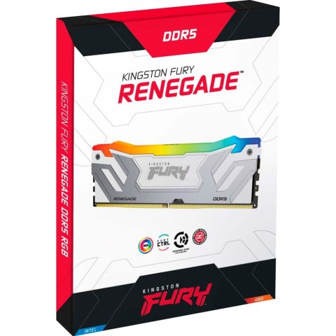 Модуль памяти для компьютера DDR5 48GB (2x24GB) 8400 MHz Renegade RGB White/Silver Kingston Fury (ex.HyperX) (KF584CU40RWAK2-48) - Нулевой остаток (Feed)  - Нулевой остаток (Feed) 