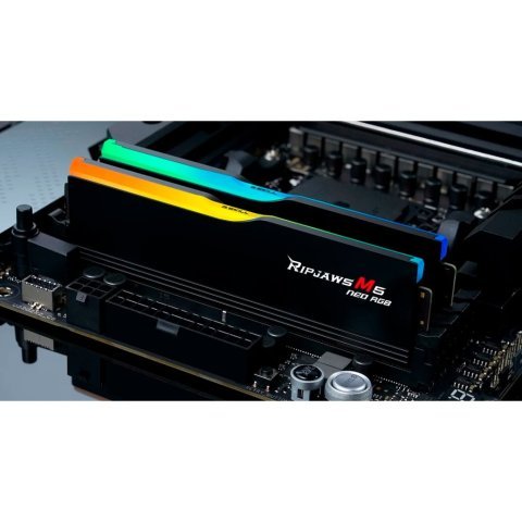 Модуль памяти для компьютера DDR5 64GB (2x32GB) 6000 MHz Ripjaws M5 Neo RGB Matte Black G.Skill (F5-6000J3636F32GX2-RM5NRK) - Нулевой остаток (Feed) - Нулевой остаток (Feed)