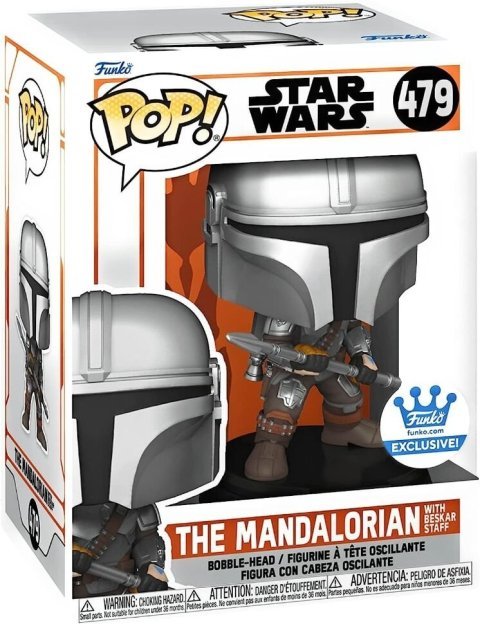 Фігурка Funko Star Wars: Mandalorian with Beskar Staff Фанко Мандалорець Бескар (Funko Exclusive) 479 - -