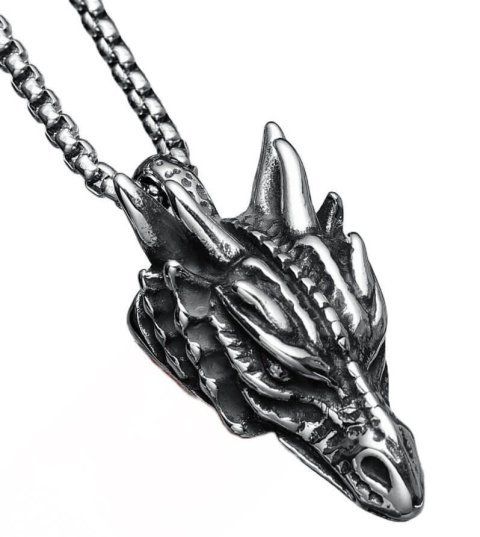Медальон Dragon Head Stainless Steel Necklace (нержавеющая сталь) -   -  