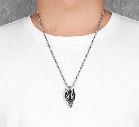 Медальон Dragon Head Stainless Steel Necklace (нержавеющая сталь) -   -  