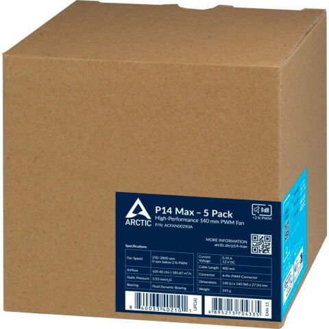 Кулер для корпуса Arctic P14 MAX/5PACK (ACFAN00290A) - Нулевой остаток (Feed) - Нулевой остаток (Feed)
