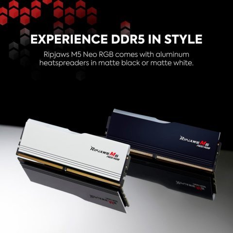 Модуль памяти для компьютера DDR5 64GB (2x32GB) 6000 MHz Ripjaws M5 Neo RGB Matte White G.Skill (F5-6000J3636F32GX2-RM5NRW) - Нулевой остаток (Feed)  - Нулевой остаток (Feed) 