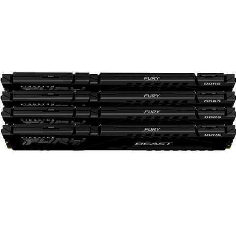 Модуль памяти для компьютера DDR5 128GB (4x32GB) 5600 MHz Beast Black XMP Kingston Fury (ex.HyperX) (KF556C40BBK4-128) - Нулевой остаток (Feed) - Нулевой остаток (Feed)