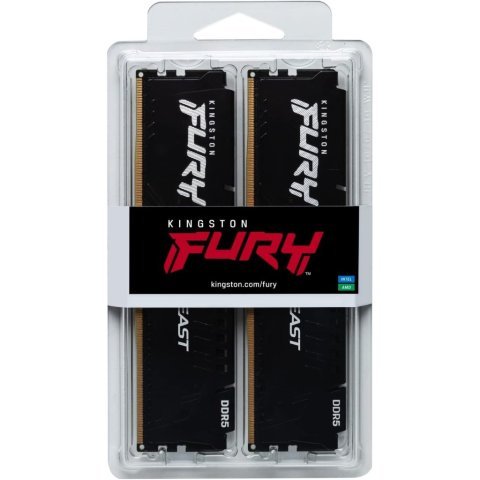 Модуль памяти для компьютера DDR5 128GB (4x32GB) 5600 MHz Beast Black XMP Kingston Fury (ex.HyperX) (KF556C40BBK4-128) - Нулевой остаток (Feed) - Нулевой остаток (Feed)