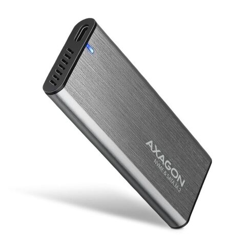 Карман внешний AXAGON USB-C 3.2 Gen 2 metal box for M.2 NVMe & SATA SSD SuperSpeed (EEM2-SG2) - Нулевой остаток (Feed) - Нулевой остаток (Feed)