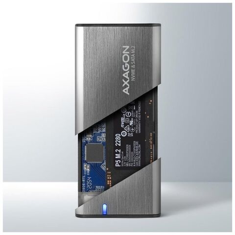 Карман внешний AXAGON USB-C 3.2 Gen 2 metal box for M.2 NVMe & SATA SSD SuperSpeed (EEM2-SG2) - Нулевой остаток (Feed) - Нулевой остаток (Feed)