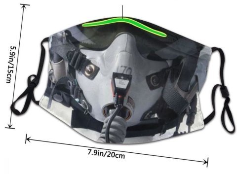 Маска защитная для лица Fighter Pilot Helmet + 2 угольных фильтра -   -  