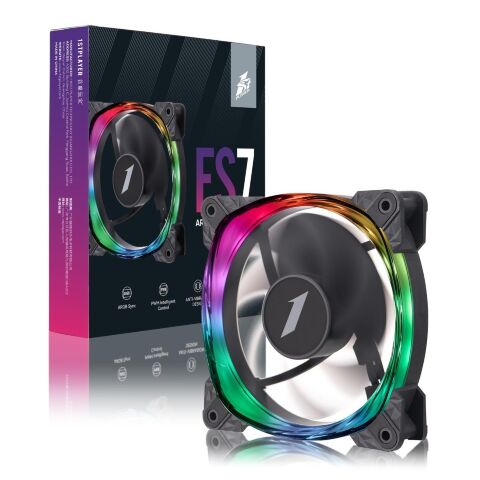 Кулер для корпуса 1stPlayer FS7 Black (FS7-BK-1IN1) - Нулевой остаток (Feed)  - Нулевой остаток (Feed) 