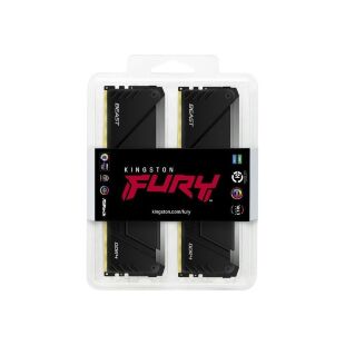 Модуль памяти для компьютера DDR4 64GB (2x32GB) 3200 MHz Beast RGB Black Kingston Fury (ex.HyperX) (KF432C16BB2AK2/64)