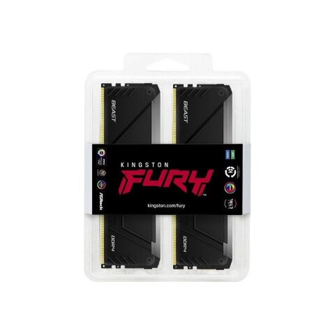 Модуль памяти для компьютера DDR4 64GB (2x32GB) 3200 MHz Beast RGB Black Kingston Fury (ex.HyperX) (KF432C16BB2AK2/64) - Модули памяти для компьютера - Модули памяти для компьютера