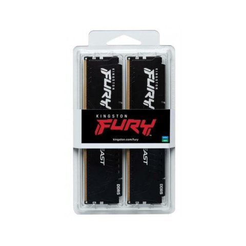 Модуль памяти для компьютера DDR5 32GB (2x16GB) 6000 MHz Fury Beast Black Kingston Fury (ex.HyperX) (KF560C36BBE2K2-32) - Нулевой остаток (Feed) - Нулевой остаток (Feed)