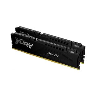 Модуль памяти для компьютера DDR5 64GB (2x32GB) 5600 MHz Fury Beast Black Kingston Fury (ex.HyperX) (KF556C36BBE2K2-64)