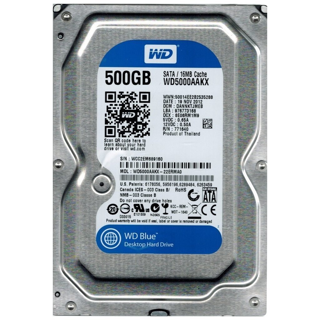 Жесткий диск 3.5"  500Gb WD (WD5000AAKX)