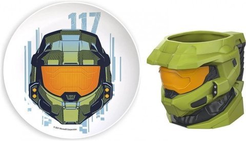 Чашка + тарелка Halo Master Chief Sculpted 3D Mug Спартанец Хейло Мастер Чиф -   -  