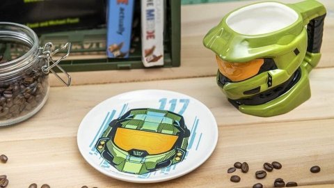 Чашка + тарелка Halo Master Chief Sculpted 3D Mug Спартанец Хейло Мастер Чиф -   -  