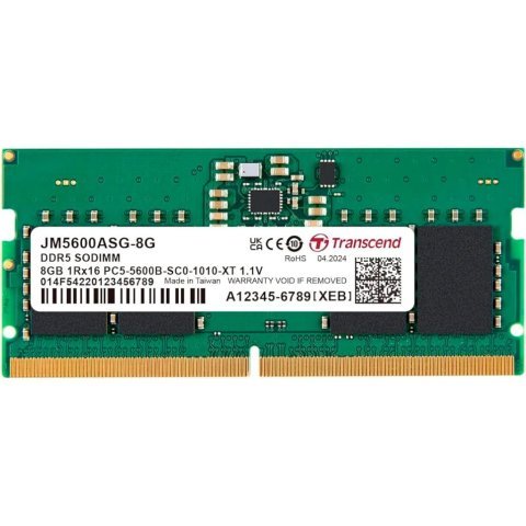 Модуль памяти для ноутбука SoDIMM DDR5 8GB 5600 MHz Transcend (JM5600ASG-8G) - Нулевой остаток (Feed)  - Нулевой остаток (Feed) 