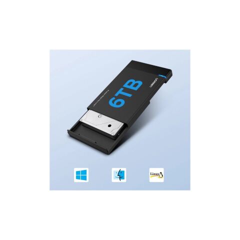 Карман внешний Ugreen USB 3.0 to M.2 SATA SSD US221 black (30848) - Аксессуары к HDD  - Аксессуары к HDD 