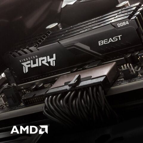 Модуль памяти для компьютера DDR4 32GB (2x16GB) 3200 MHz Fury Beast Black Kingston Fury (ex.HyperX) (KF432C16BBK2/32) - Нулевой остаток (Feed)  - Нулевой остаток (Feed) 