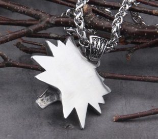 Кулон Геральта медальйон 3D Відьмак (The Witcher) з нержавіючої сталі суцільний + мішочок