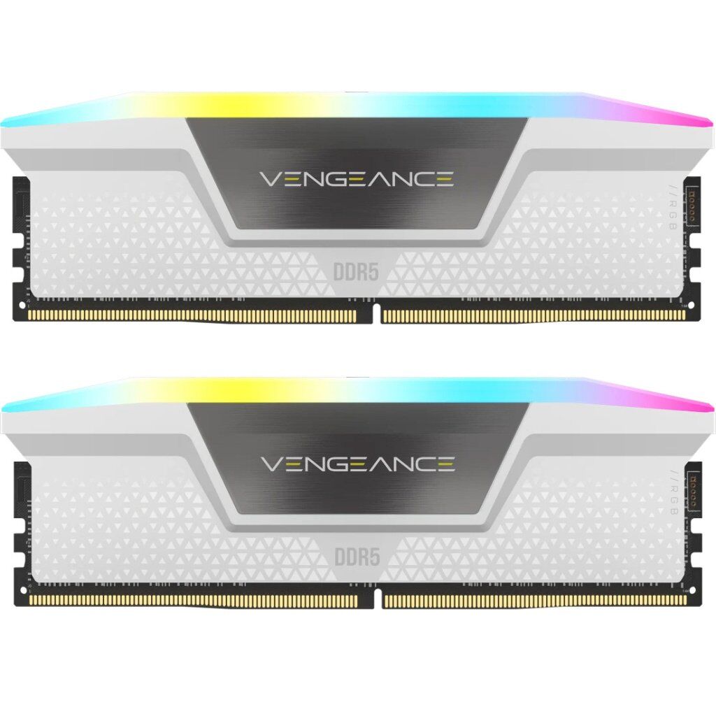 Модуль памяти для компьютера DDR5 32GB (2x16GB) 6000 MHz Vengeance RGB White Corsair (CMH32GX5M2B6000Z30W)