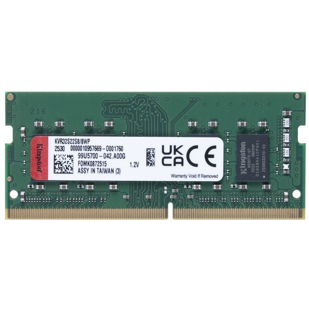 Модуль памяти для ноутбука SoDIMM DDR4 8GB 3200 MHz Kingston (KVR32S22S8/8WP)