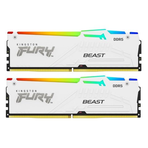 Модуль памяти для компьютера DDR5 64GB (2x32GB) 6000 MHz Beast White RGB Kingston Fury (ex.HyperX) (KF560C36BWEAK2-64) - Нулевой остаток (Feed)  - Нулевой остаток (Feed) 