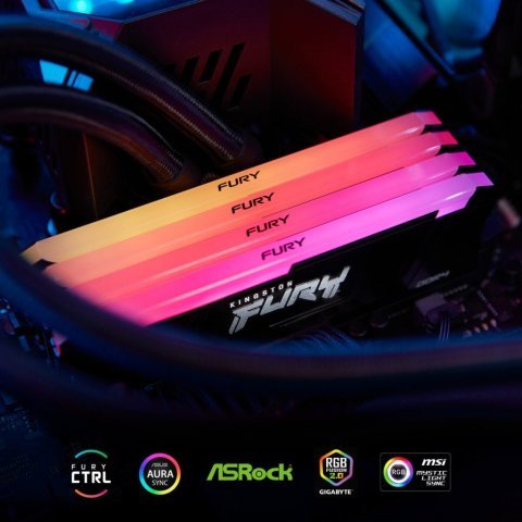 Модуль памяти для компьютера DDR4 8GB 3200 MHz Beast RGB Kingston Fury (ex.HyperX) (KF432C16BB2A/8WP) - Нулевой остаток (Feed) - Нулевой остаток (Feed)